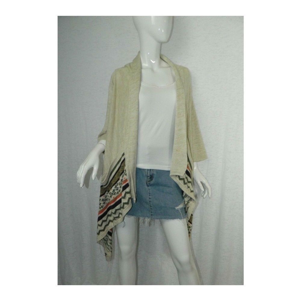 Line the‎ Label Cardigan  Open Front Long Heavy Knit Sweater Pockets Size Small